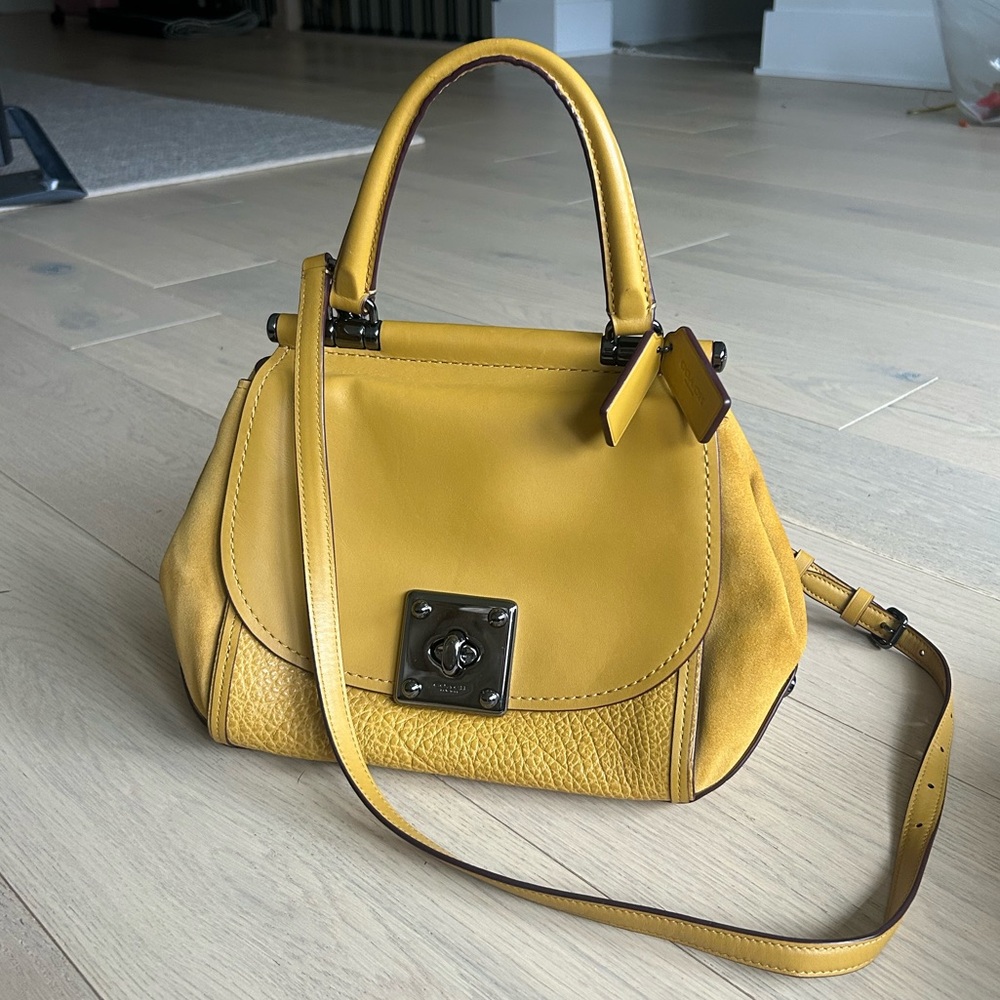 Coach yellow purse crossbody and top handle